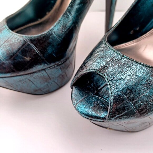 KAMI by Bakers 6 in heels Teal Forest Green Satin Sheen look - Picture 16 of 16